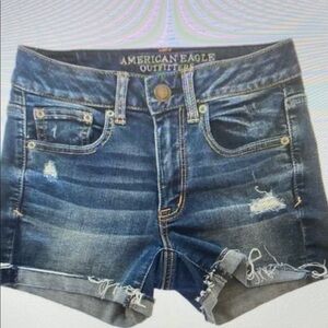 American Eagle Outfitters Women's Blue Denim Athletic Shorts
